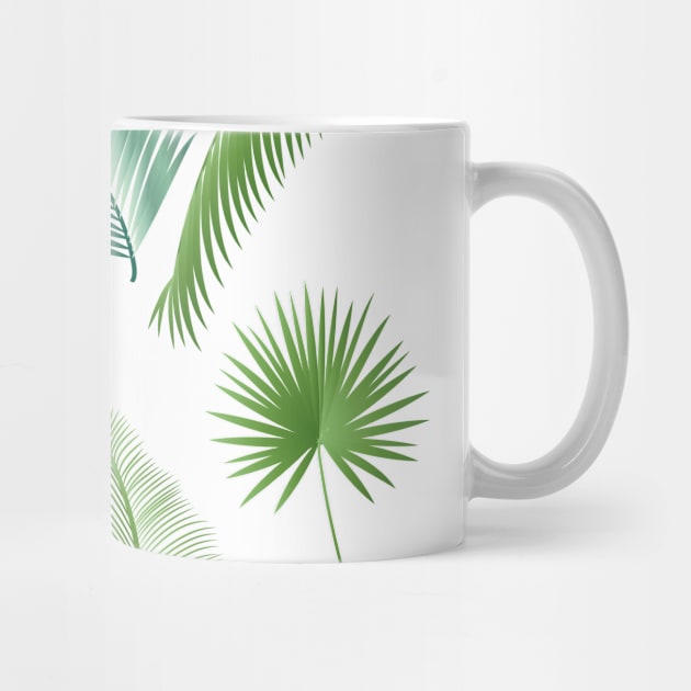 Palm Tree leaves tropical Summer floral decor by sofiartmedia